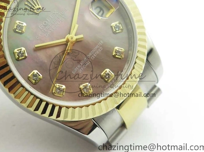 0106 FashionForward Datejust 31mm 278273 SS YG BP Maker Best Edition Gray MOP Diamonds Dial on SS YG Oyster Bracelet 2720